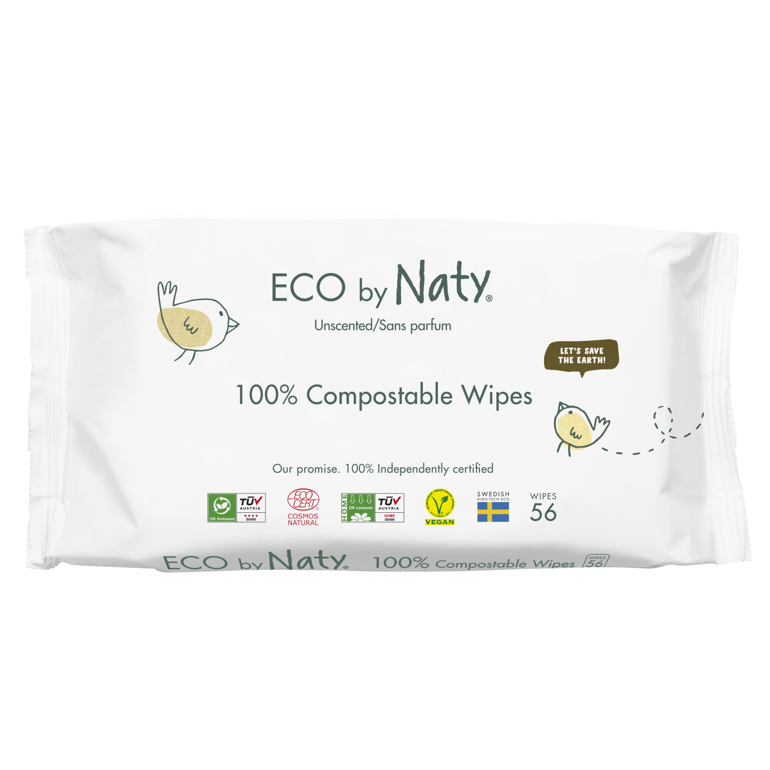 Lingettes à l'eau - 100% compostables & hypoallergéniques - BABY GREEN
