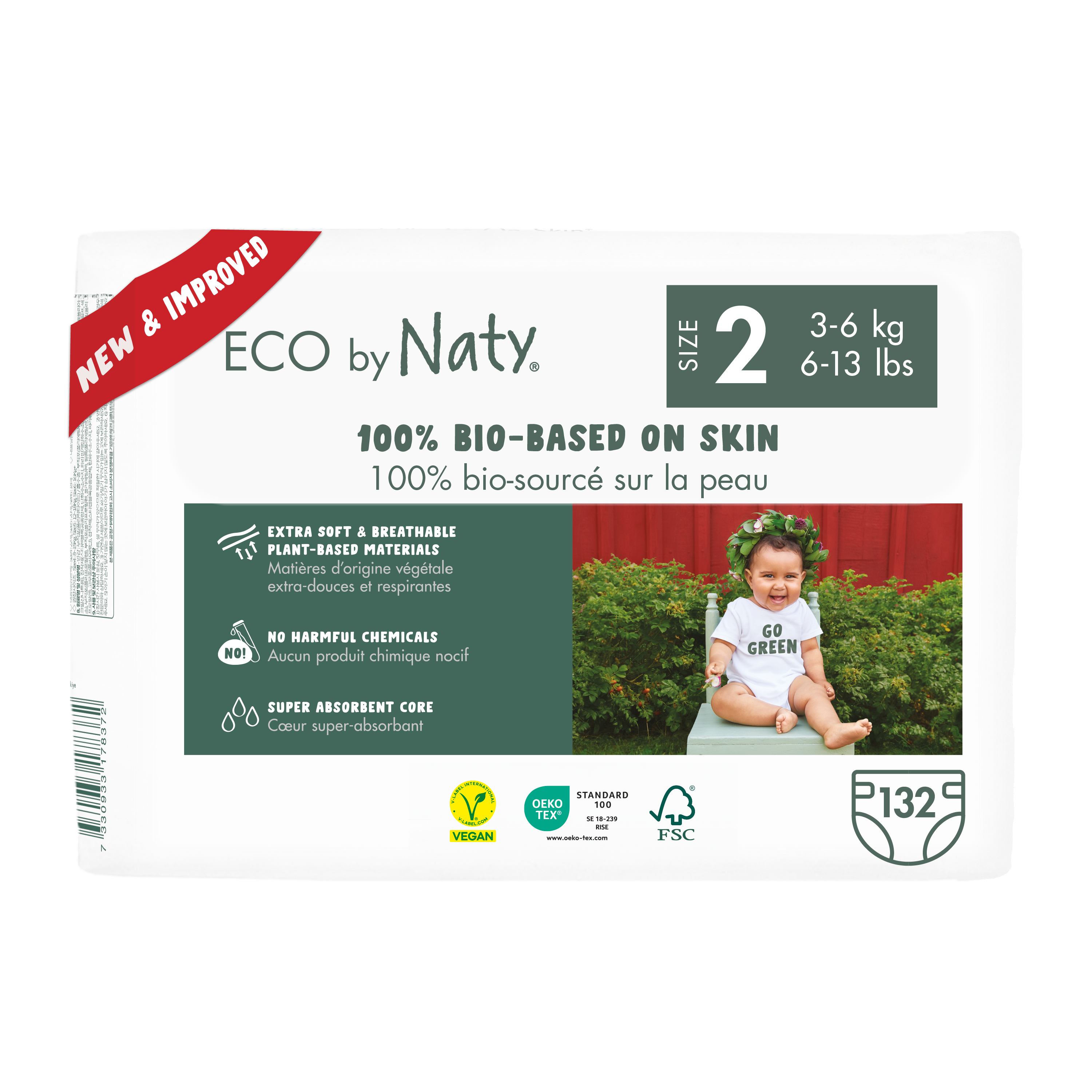 Naty Pannolini Ecologici T4 - 42 Pz, Bianchi, Senza Plastica E Ipoallergenici Per Pelle Delicata - Foto 2